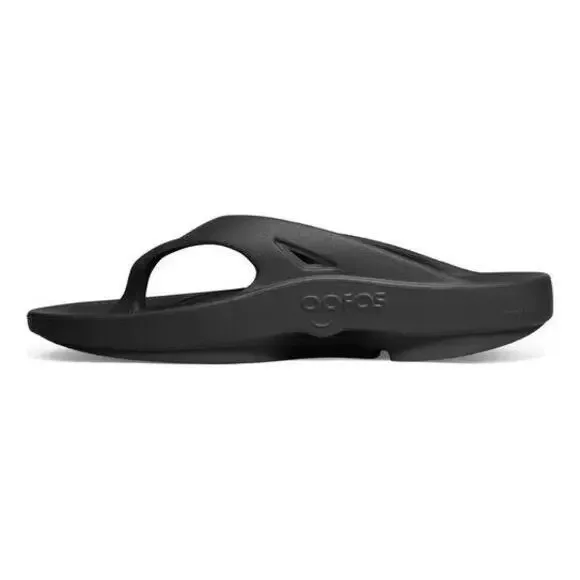 OOFOS OOriginal Flip Flops Unisex US 7W-5M Black Comfort Slip On Sandals OOF1 - Picture 2 of 10